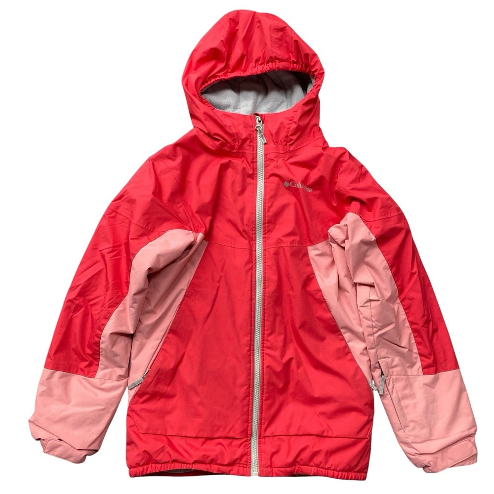 Columbia Omni Tech Insulated Winter Jacket Girls Size M 10/12 Pink Hooded